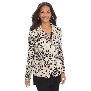 NWT Chico’s Animal Print Moto Jacket